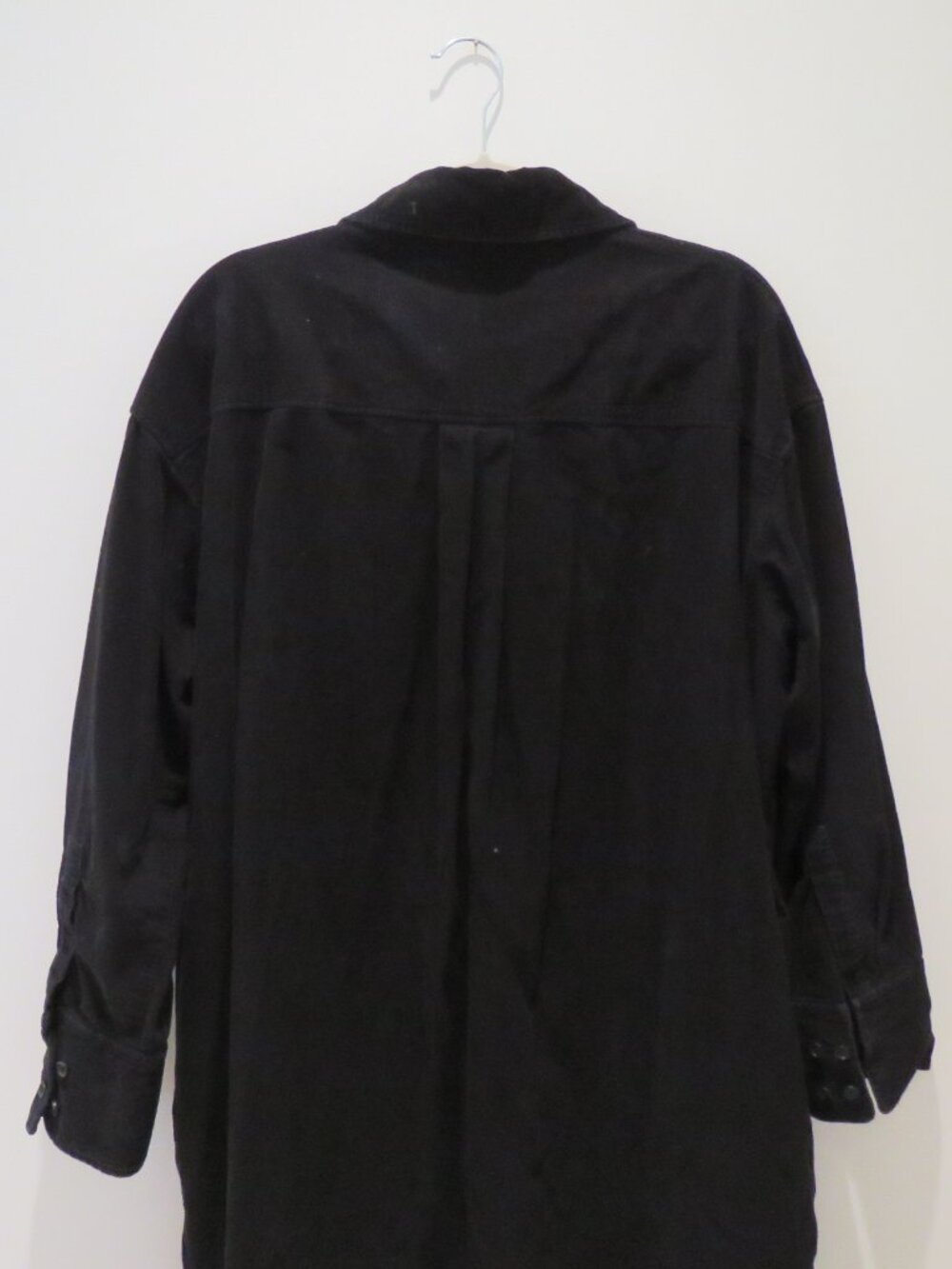 COS Corduroy Shirt Midi Dress Black US 12 Minimalist Quiet Luxury 90s Oversized - Picture 12 of 14